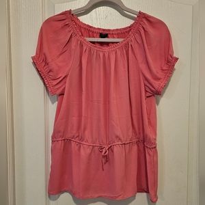 Ann Taylor Pink Puff Sleeve Blouse